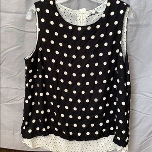 NWT black and white polka dot top